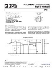 OP221 datasheet pdf Analog Devices