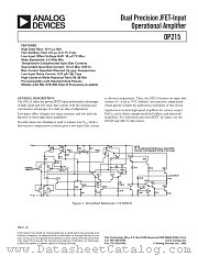 OP215 datasheet pdf Analog Devices