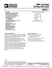 ADG752 datasheet pdf Analog Devices