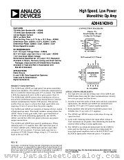 AD848 datasheet pdf Analog Devices