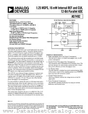 AD7492 datasheet pdf Analog Devices