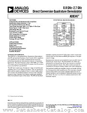 AD8347 datasheet pdf Analog Devices