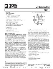 AD831 datasheet pdf Analog Devices