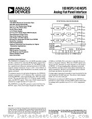 AD9884AKS-140 datasheet pdf Analog Devices