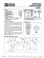 OP220GR datasheet pdf Analog Devices