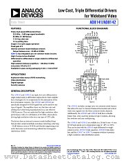 AD8142 datasheet pdf Analog Devices