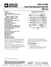 ADV7123 datasheet pdf Analog Devices