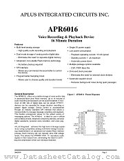 APR6016 datasheet pdf Aplus Integrated Circuits