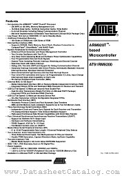 AT91RM9200 datasheet pdf Atmel