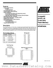 AT49F040A datasheet pdf Atmel