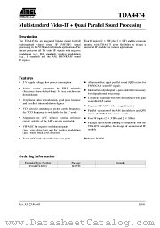 TDA4474 datasheet pdf Atmel