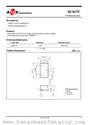 BC817F datasheet pdf AUK Corp
