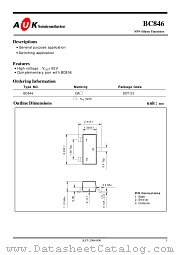 BC846 datasheet pdf AUK Corp