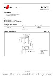 BC847U datasheet pdf AUK Corp