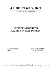 ACM1602S datasheet pdf AZ Displays