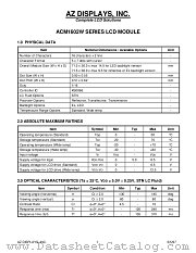 ACM1602W datasheet pdf AZ Displays