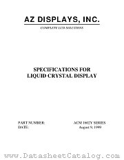 ACM1602Y datasheet pdf AZ Displays