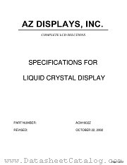 ACM1602Z datasheet pdf AZ Displays