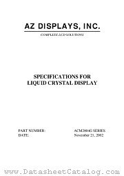 ACM2004G datasheet pdf AZ Displays