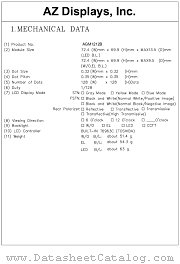 AGM1212B datasheet pdf AZ Displays