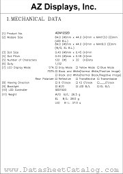 AGM1232D datasheet pdf AZ Displays