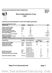 2N2218A datasheet pdf Boca Semiconductor Corporation