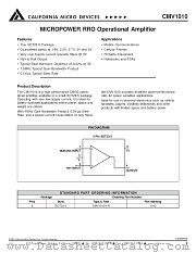CMV1010 datasheet pdf California Micro Devices Corp