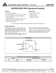 CMV1020YR datasheet pdf California Micro Devices Corp