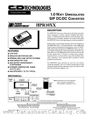 HPR1011 datasheet pdf C&D Technologies