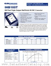 IHB100T datasheet pdf C&D Technologies