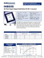 IHB60S2403 datasheet pdf C&D Technologies