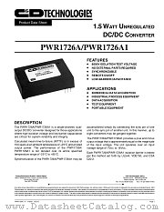 PWR1726A datasheet pdf C&D Technologies