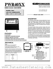 PWR4018 datasheet pdf C&D Technologies