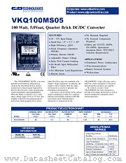 VKQ100MS05 datasheet pdf C&D Technologies