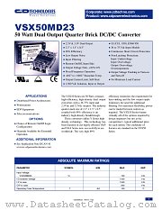 VSX50MD23-1 datasheet pdf C&D Technologies