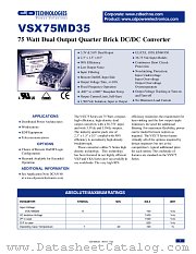 VSX75MD35-1 datasheet pdf C&D Technologies