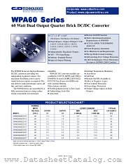 WPA60R48D3318 datasheet pdf C&D Technologies