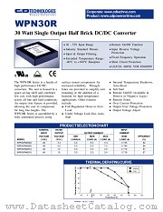 WPN30R48S03 datasheet pdf C&D Technologies