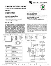 CAT25C01 datasheet pdf Catalyst Semiconductor