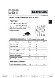 CEM9953A datasheet pdf Chino-Excel Technology