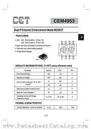 CEM4953 datasheet pdf Chino-Excel Technology