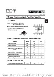 CEM8435A datasheet pdf Chino-Excel Technology