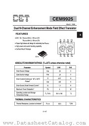 CEM9925 datasheet pdf Chino-Excel Technology