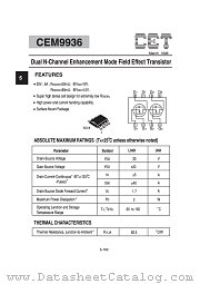CEM9936 datasheet pdf Chino-Excel Technology