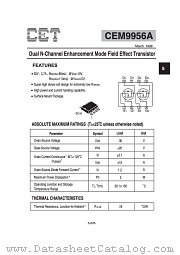 CEM9956A datasheet pdf Chino-Excel Technology