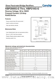 KBP208G-G datasheet pdf Comchip Technology