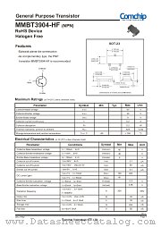MMBT3904-HF datasheet pdf Comchip Technology