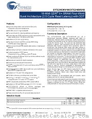 CY7C2163KV18-450BZXI datasheet pdf Cypress