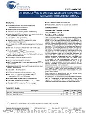CY7C25442KV18-300BZI datasheet pdf Cypress