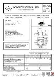 KBPC15005W datasheet pdf DC Components